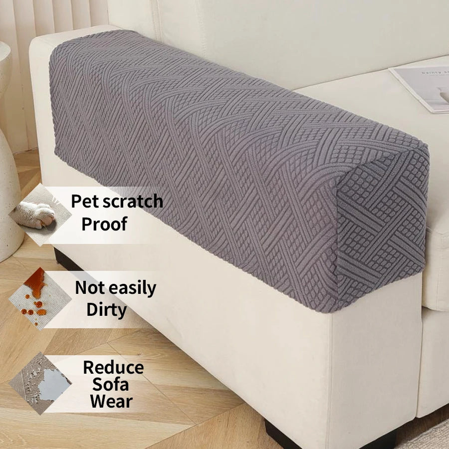 2pcs Anti-Slip Armchair Covers | Soft Jacquard Sofa Armrest Protector