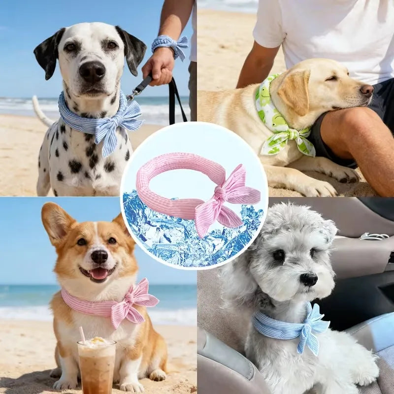 Pet Cooling Ice Scarf | Adjustable Breathable Towel for Dogs & Cats
