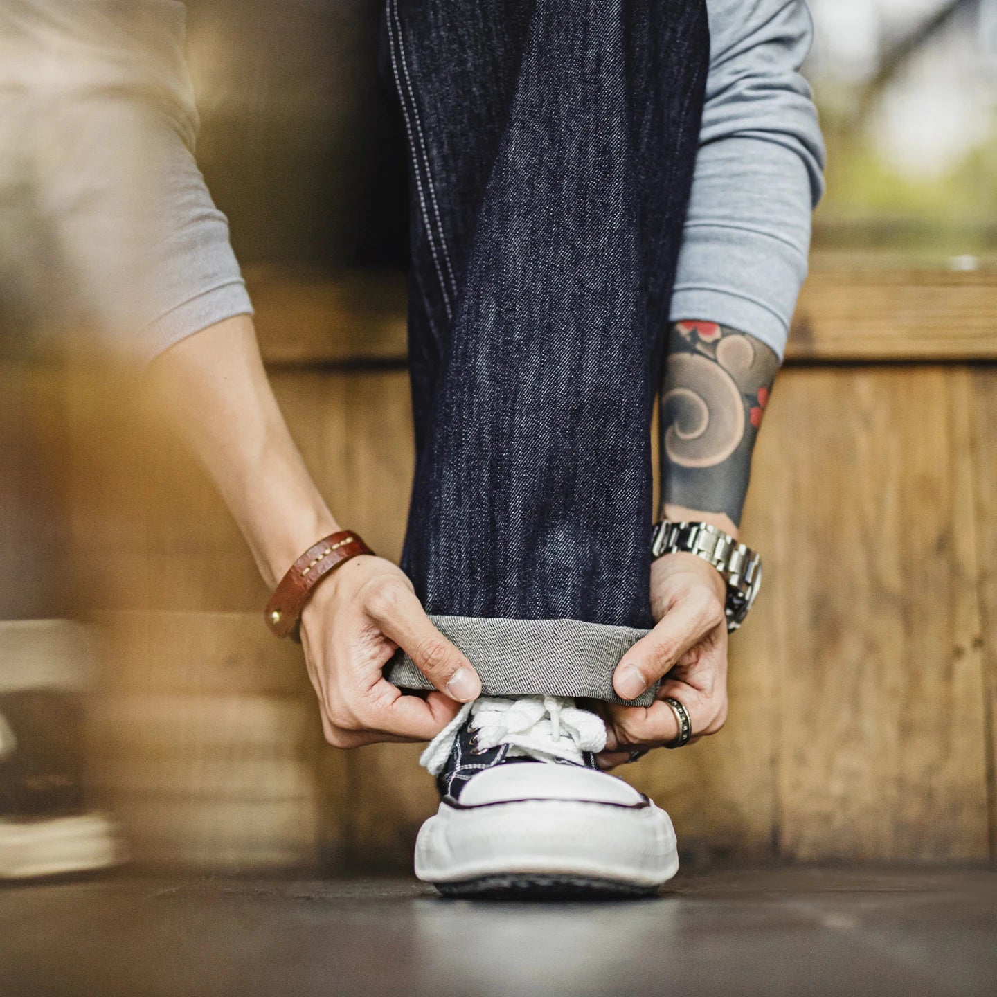 Men's Vintage One-Washed Denim Jeans | Casual Wide Leg Trousers