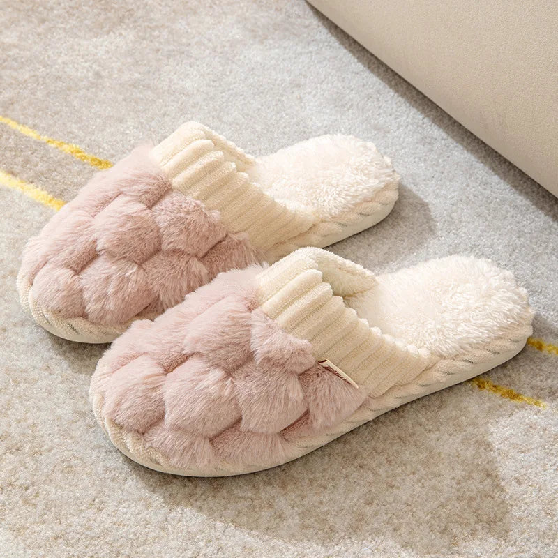 Cozy Warm Plush Cotton Slippers | Anti-Slip Indoor Footwear