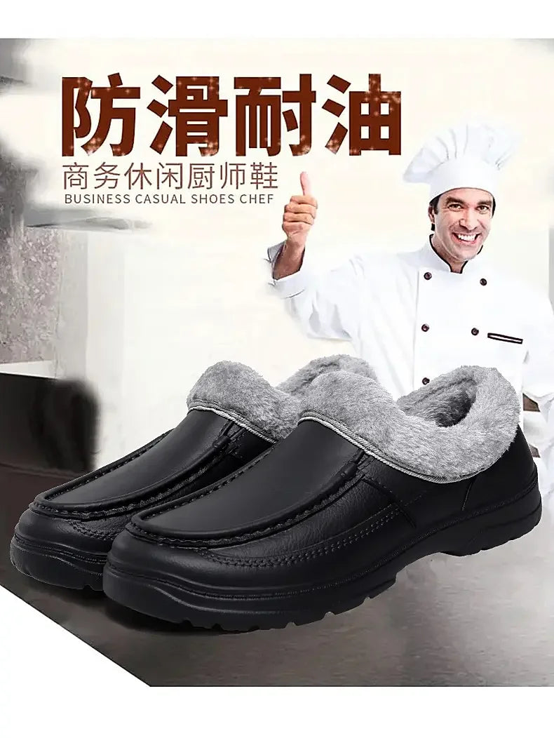 Men’s Waterproof Winter Work Slippers | Warm Anti-Slip Casual Shoes