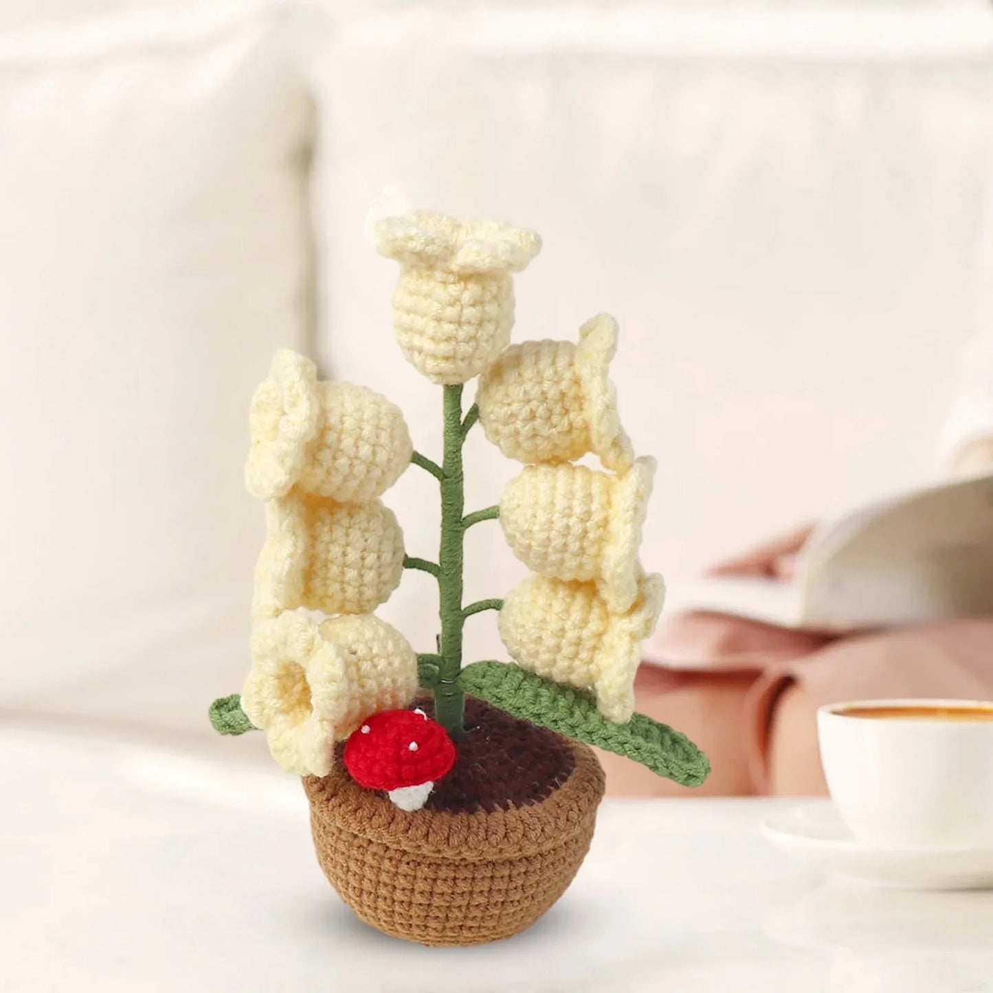 LED Knitted Lily of the Valley | Beautiful Crochet Flower Decor