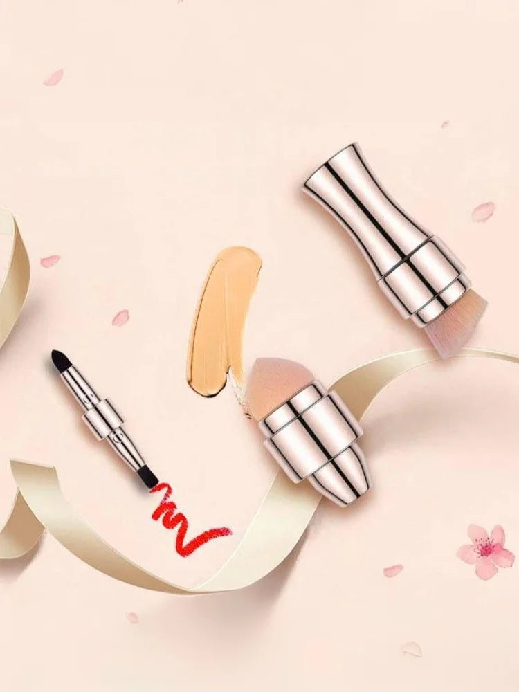 4 In 1 Makeup Brush Set | Retractable Travel-Friendly Beauty Tool