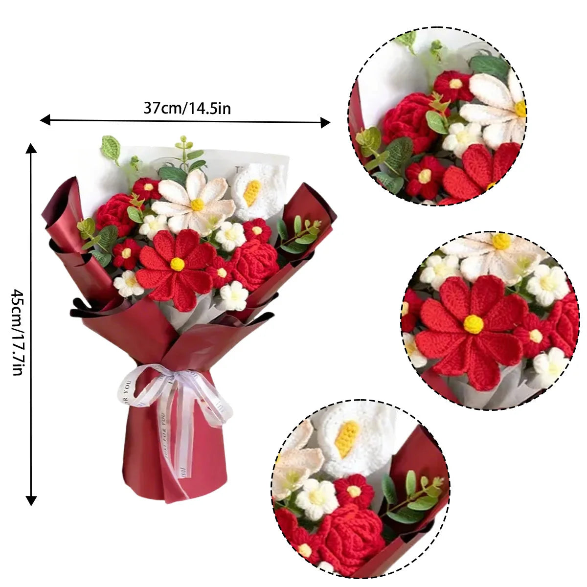 Completed Crochet Flowers Bouquet | Handmade Home Decoration