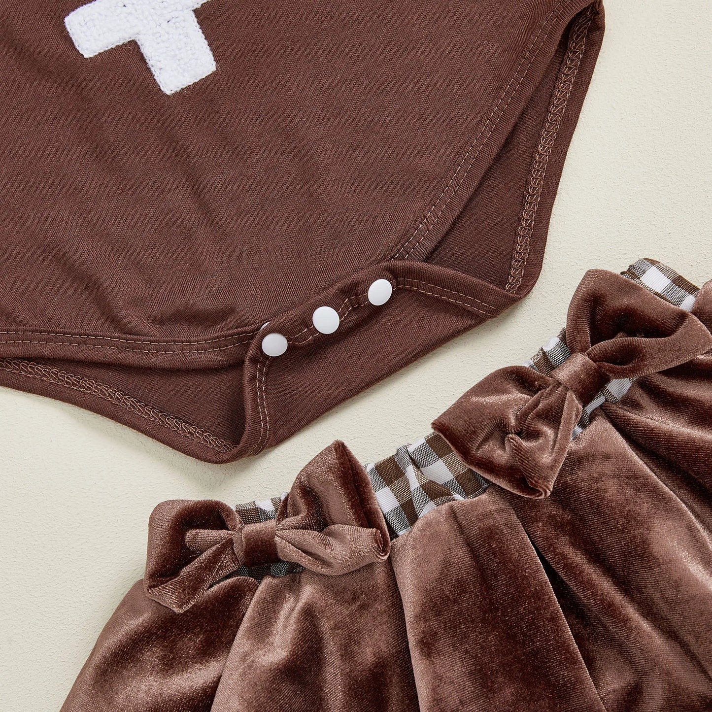 Adorable Baby Girl Football Embroidery Outfit | 3-Piece Set