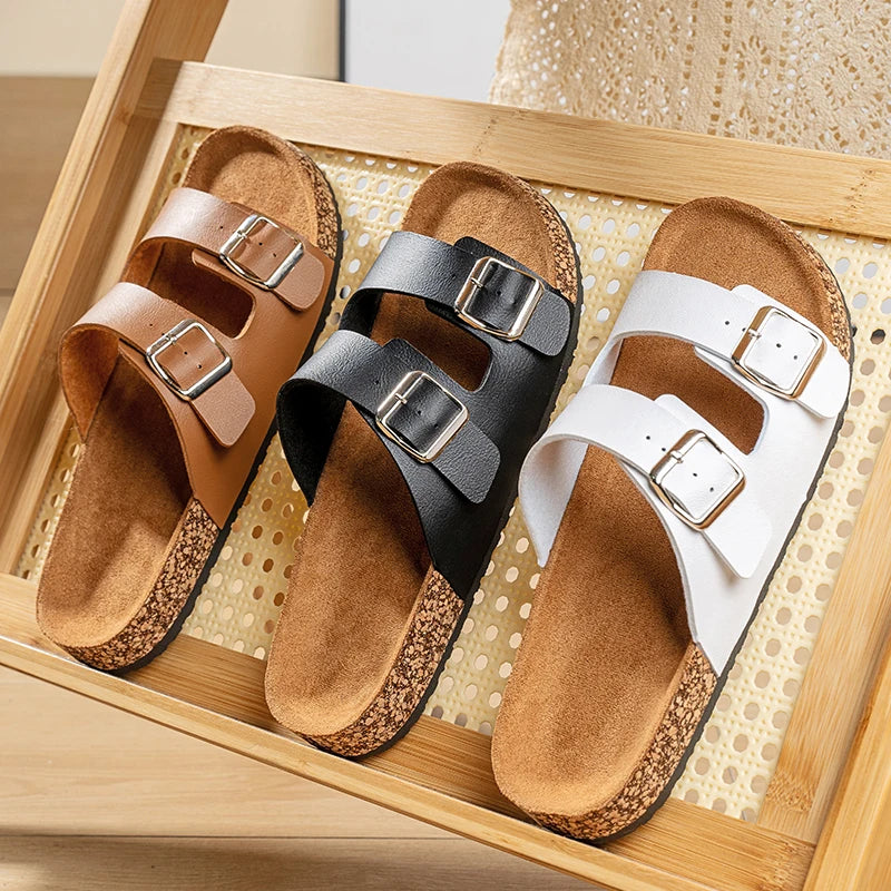 Comfortable Unisex Summer Cork Slippers for Outdoor Use