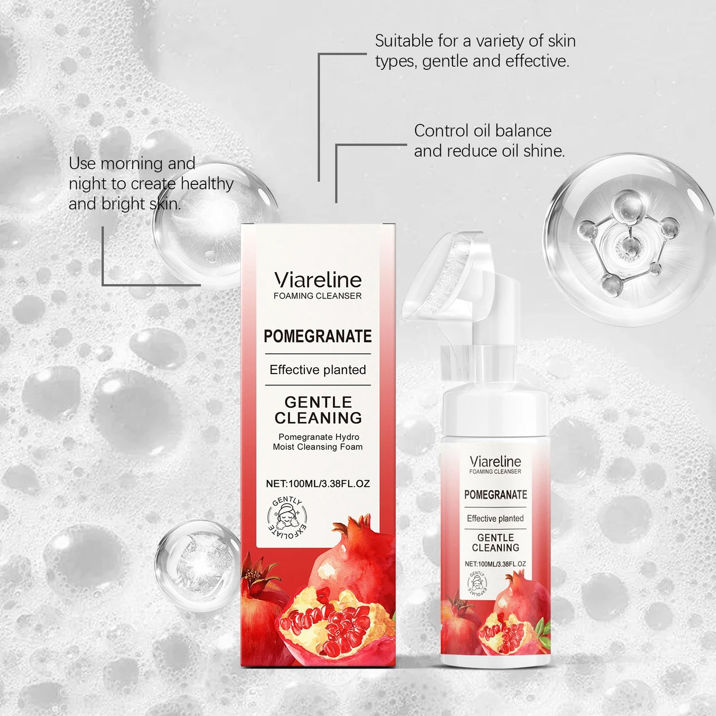 Gentle Pomegranate Foaming Facial Cleanser | Refreshing Cleanser