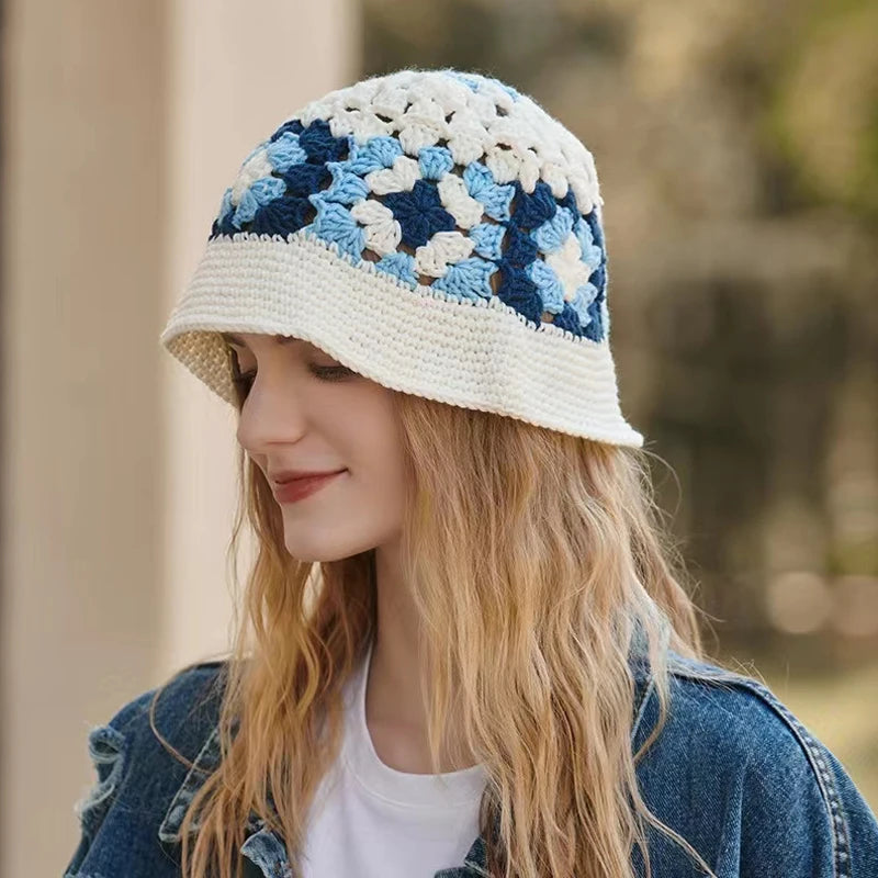 Women's Flower Crochet Bucket Hat | Handmade Spring Summer Style