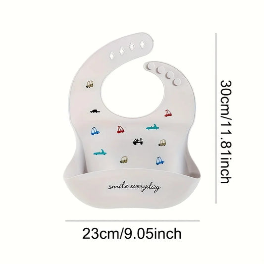 Babero lindo de silicona unisex para bebé | Cómodo accesorio de alimentación