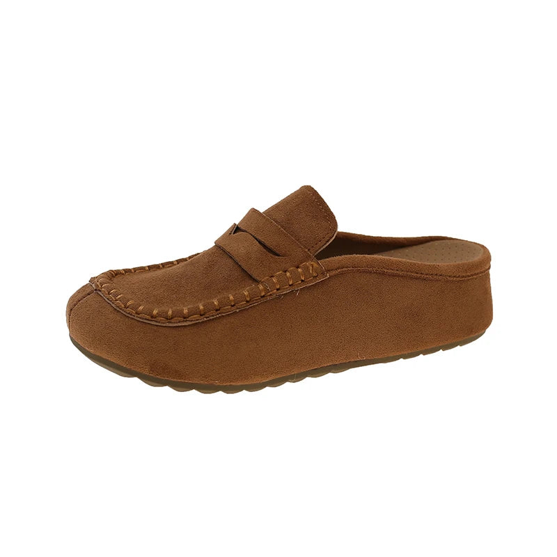 Women's Retro Anti-Slip Slippers | Cozy Flat-Bottomed Footwear