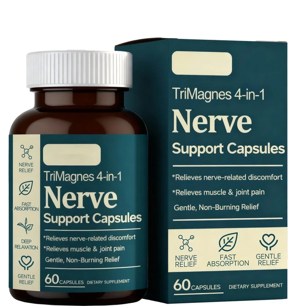 4-in-1 Nerve Support Capsules with Magnesium & Turmeric Extract