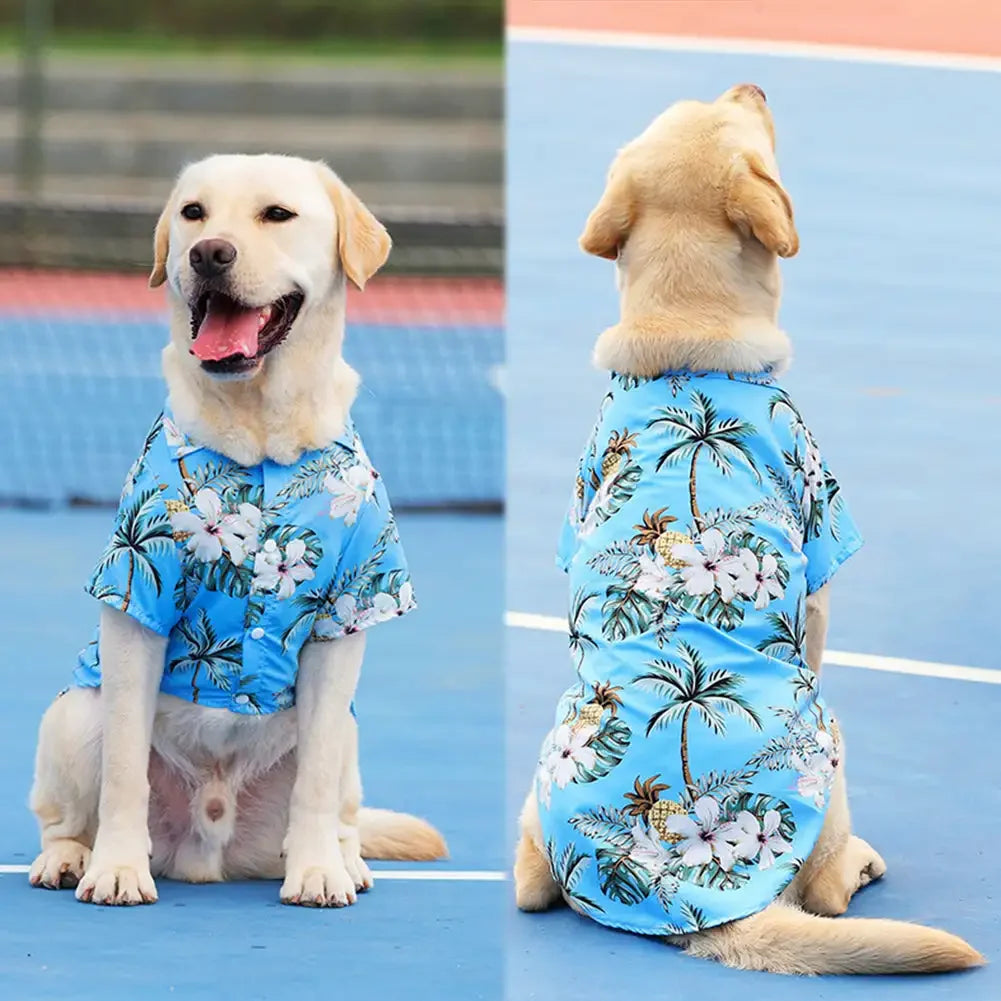 Bonitas camisetas de perro estilo hawaiano | Cómodas camisetas para mascotas
