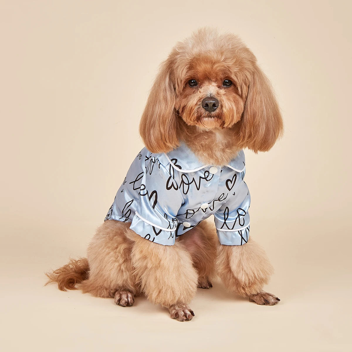 Soft Dog Heart Pattern Shirts | Comfortable Pet Pajamas for Small Dogs