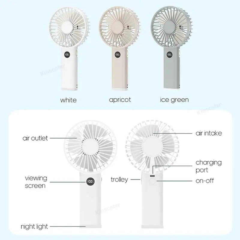 Portable Mini USB Hand Fan | Rechargeable with Night Light