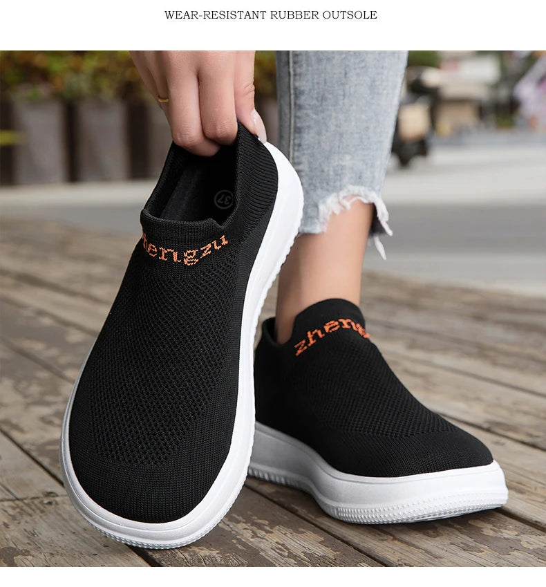 Unisex Wide Foot Sports Shoes | Breathable Slip-On Walking Sneakers