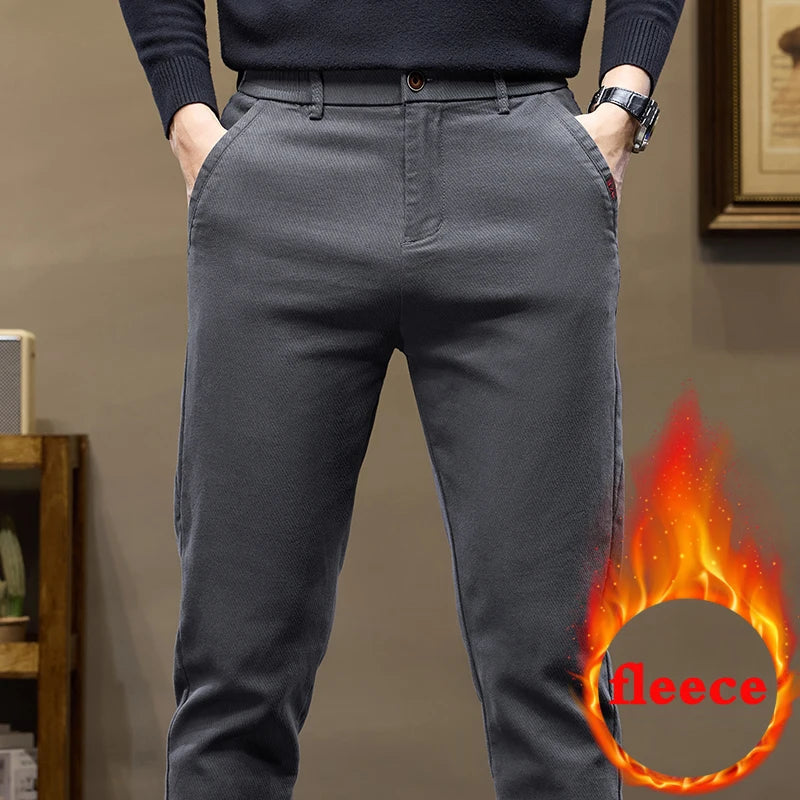 Warm Fleece Lined Jeans for Men | Slim Fit Thermal Denim Pants