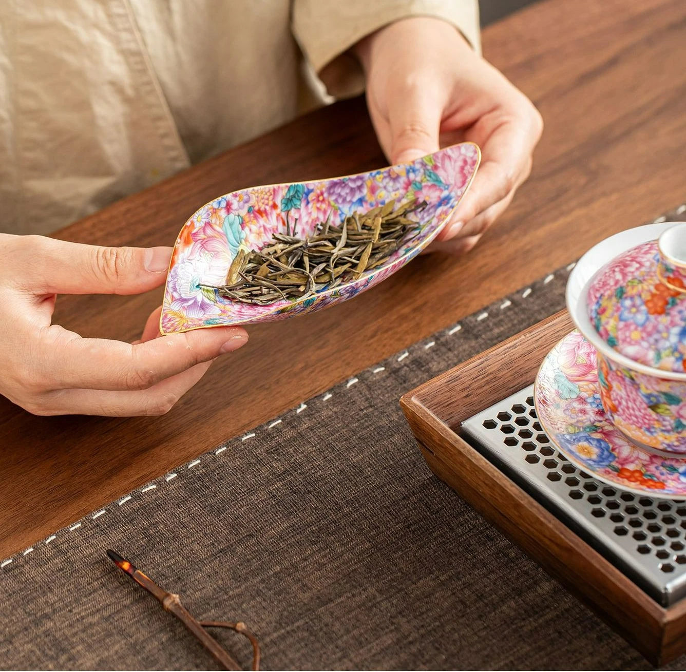 Cucharilla de Cerámica para Té y Café de Hojas Sueltas | Diseño Elegante