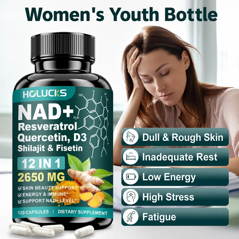 NAD+ Capsules with Resveratrol | Enhance Energy & Skin Health
