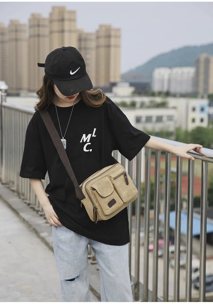 Men's Retro Canvas Shoulder Bag | Stylish Casual Messenger