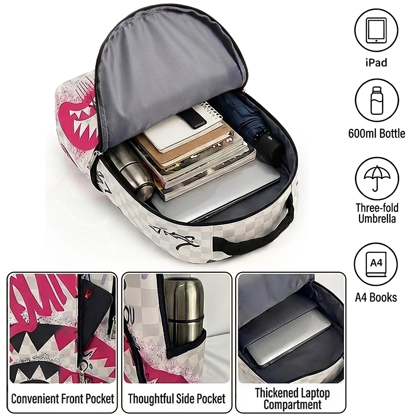 Trendy Hip-Hop Street-Style Backpack | Large Capacity Commuter Bag