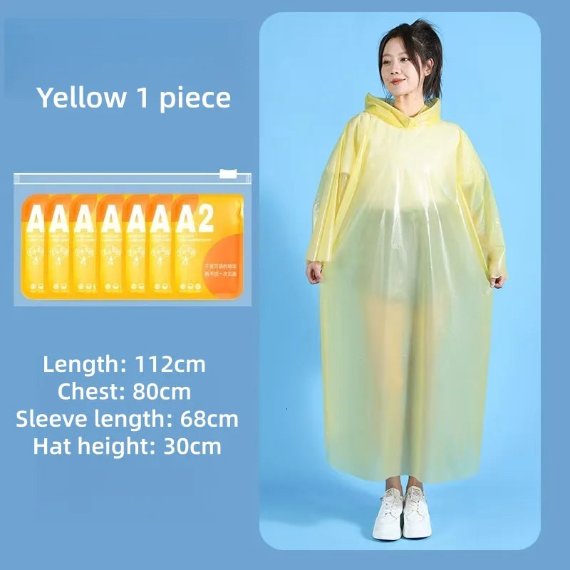 Portable Disposable Raincoat | Waterproof Travel Gear in 7 Colors