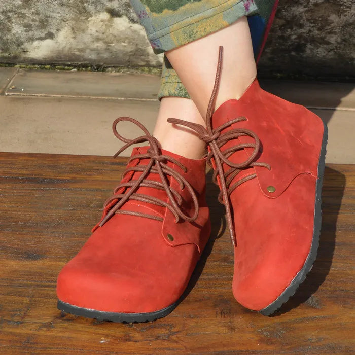 Handmade Genuine Leather High Top Women's Shoes | Stylish Casual Footwear