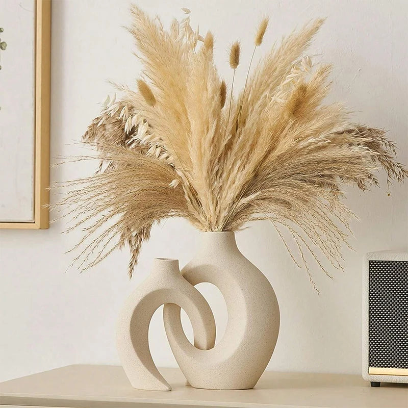 Elegant White Plastic Vase Set | Modern Home Decor for All Spaces