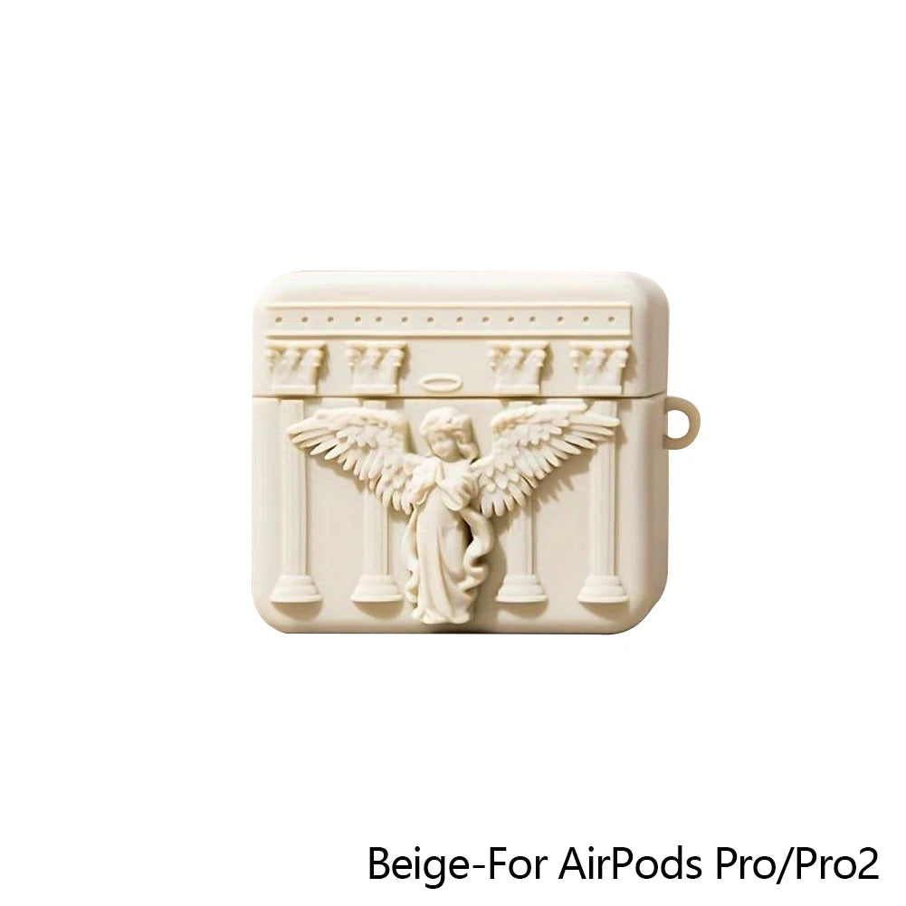Bonito Forro de Silicona para Auriculares con Ángel Orante | Protección con Estilo