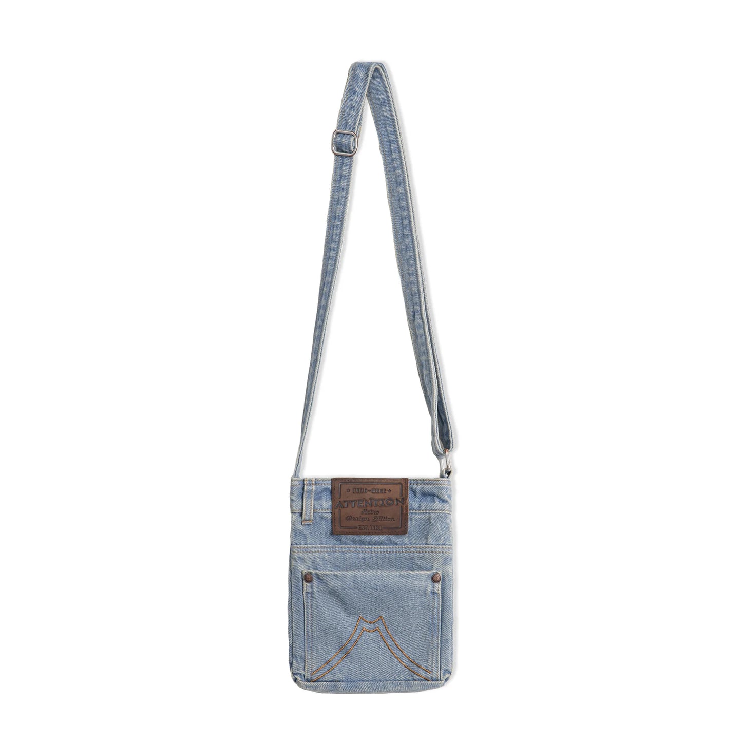 Vintage Washed Blue Denim Crossbody Bag | Unisex Canvas Tote
