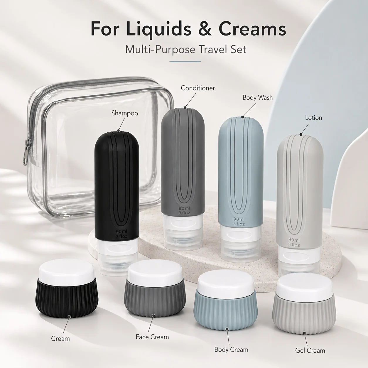 Leakproof 8Pcs Travel Bottle Kit | Perfect for Shampoo & Lotion