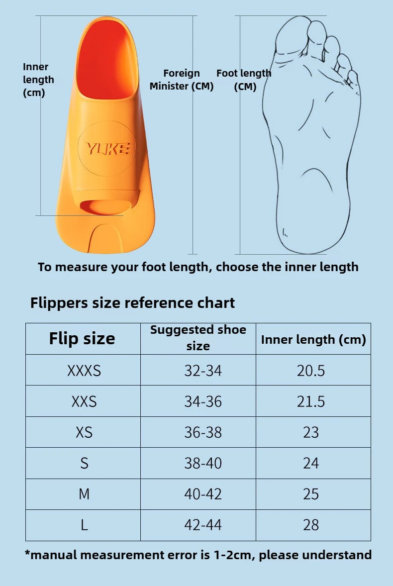 Lightweight Professional Swimming Fins for Adults & Kids Training