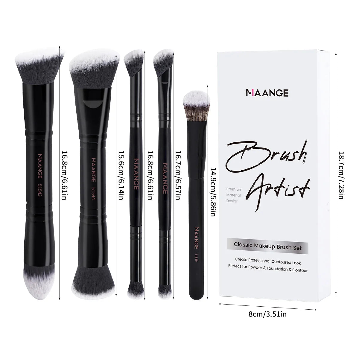 5pcs Makeup Brush Set | Essential Brushes for Stunning Beauty Looks