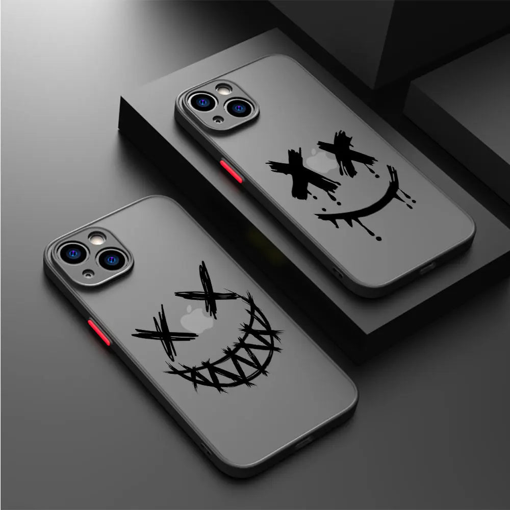 Clear Matte Smiling Devil Phone Case | Shockproof Luxury Cover