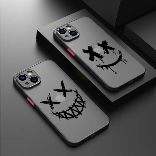 Clear Matte Smiling Devil Phone Case | Shockproof Luxury Cover