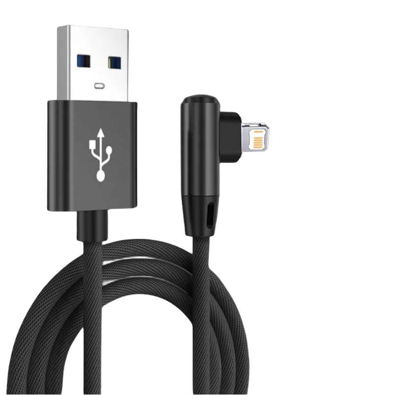 Gaming Elbow Fast Charger Cable for iPhone Devices | Braided USB