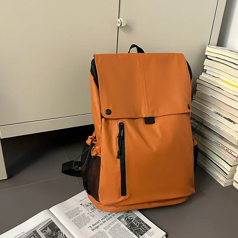 Large Waterproof Leather Backpack for Travel & Business - Unisex
