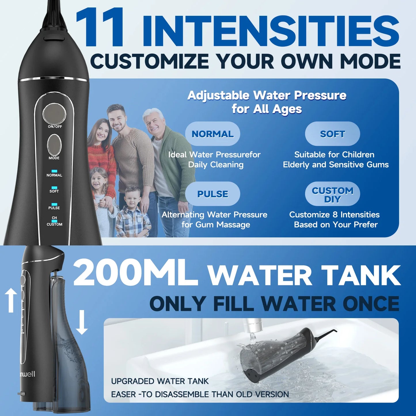 Portable Water Flosser | 4 Modes USB Rechargeable Dental Care