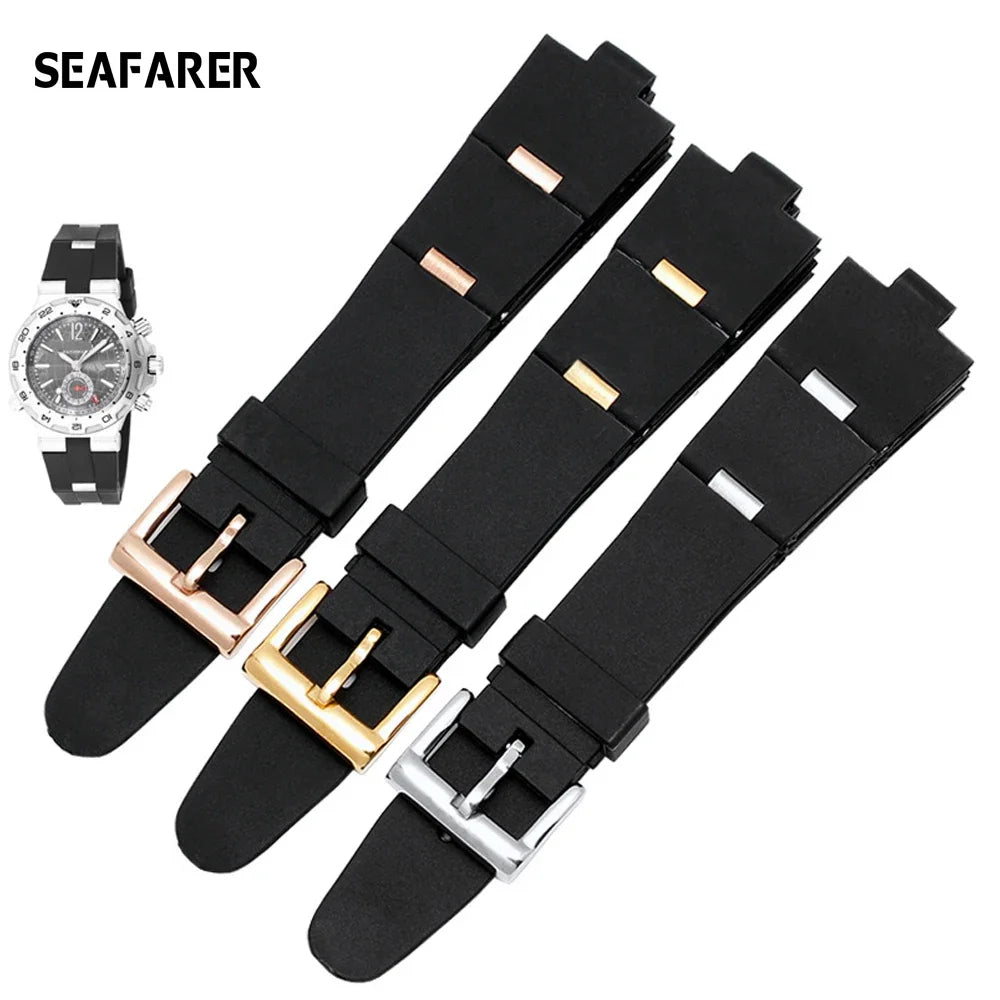 Men's Black Rubber Replacement Watch Band Strap | Comfortable & Durable