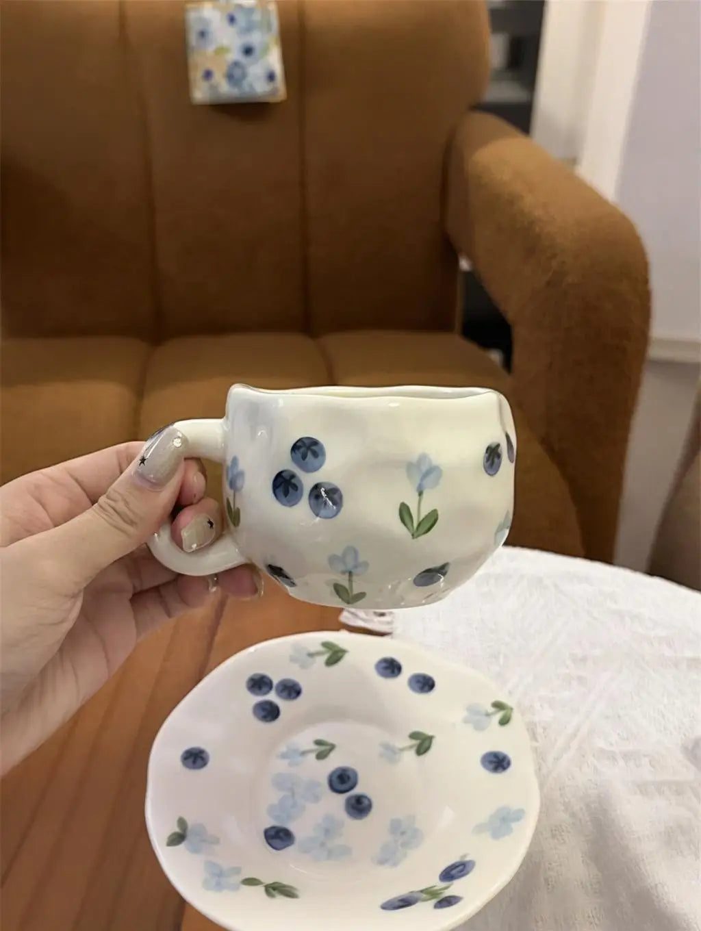 Hand-Drawn Ceramic Coffee Cup | Unique Artistic Drinkware
