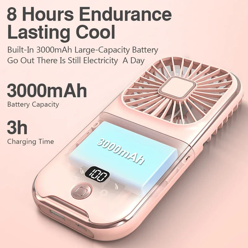Adjustable USB Rechargeable Mini Neck Fan | Quiet Cooling Comfort