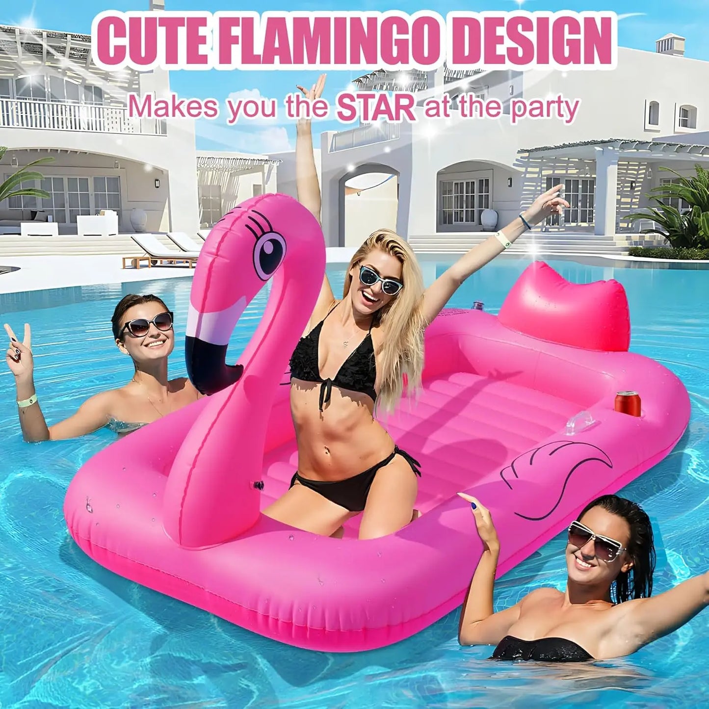 Flamingo Inflatable Tanning Pool Lounger | Fun Sunbathing Float