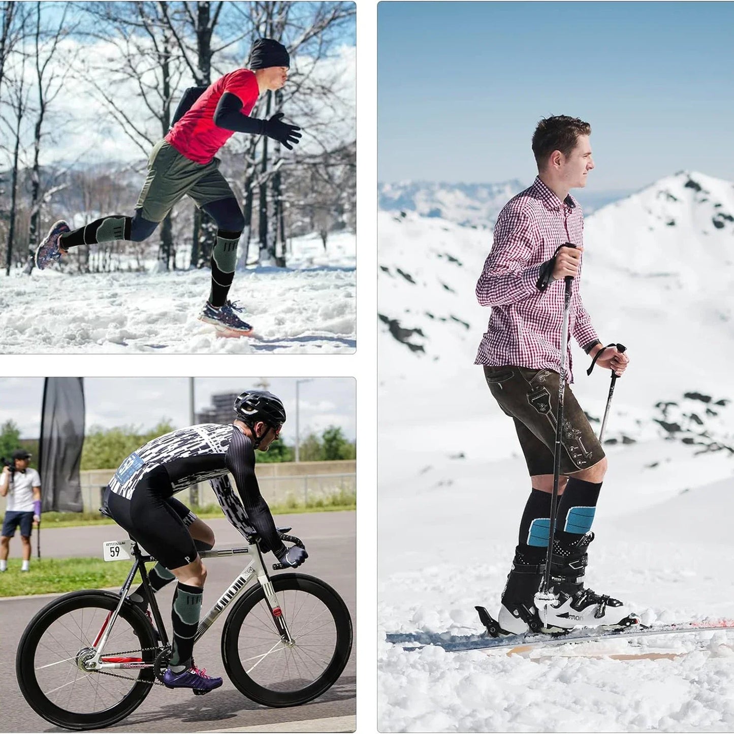 Winter Ski Cold Weather Knee-high Socks for Snow Sports