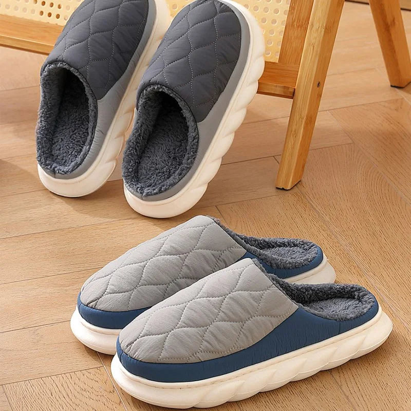 Men's Winter Waterproof Slippers | Cozy Indoor Home Shoes