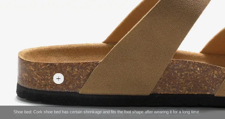 Men's Non-Slip Slippers with Cork Metal Buckle | Waterproof Outdoor Wear