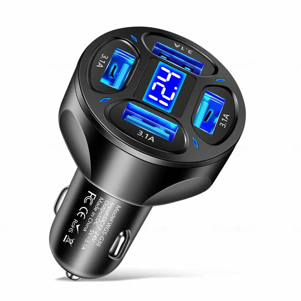 20W Super Fast Car Charger | Dual USB Type-C Adapter for All Devices