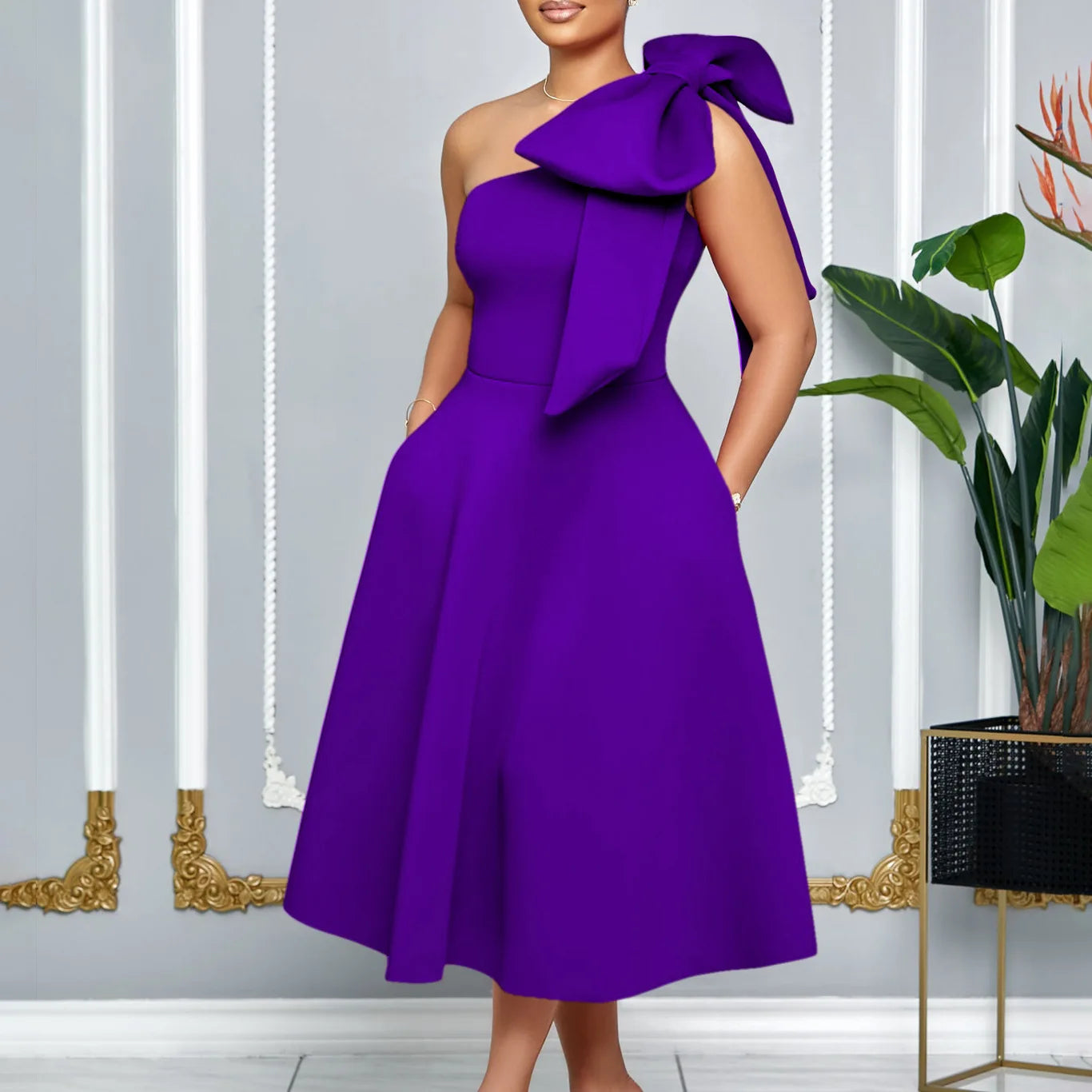 Elegant One Shoulder Dress for Women | Luxurious Summer Fashion