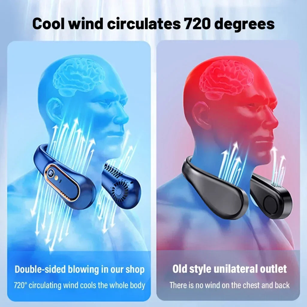 Portable Bladeless Fan | Ultra Quiet USB Charging Neck Fan