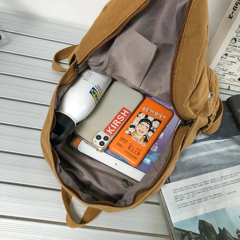 Stylish Vintage Fabric Backpack | Trendy & Functional Student Bag