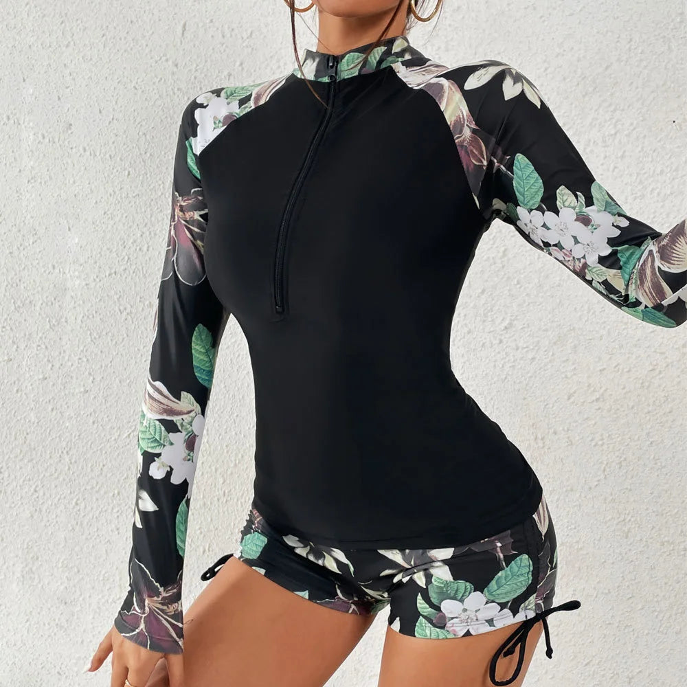Women's Long Sleeve Swimsuit Set | Stylish & Sporty Beachwear