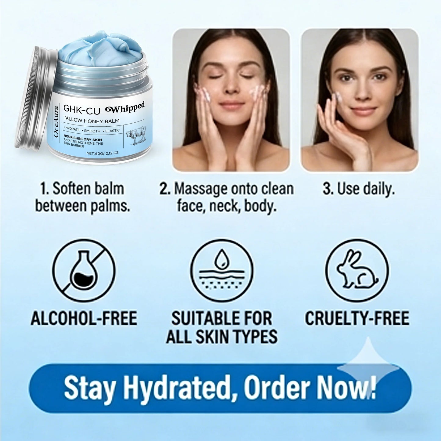 Hydrating Copper Peptides Blue Balm | Manuka Honey Moisturizer